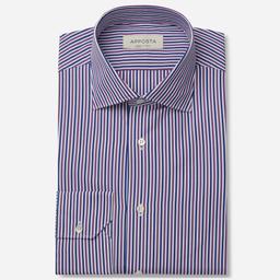 Shirt  striped  multi cotton poplin double twisted, collar style  semi-spread collar - Image 1