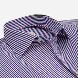 Shirt  striped  multi cotton poplin double twisted, collar style  semi-spread collar - Image 2