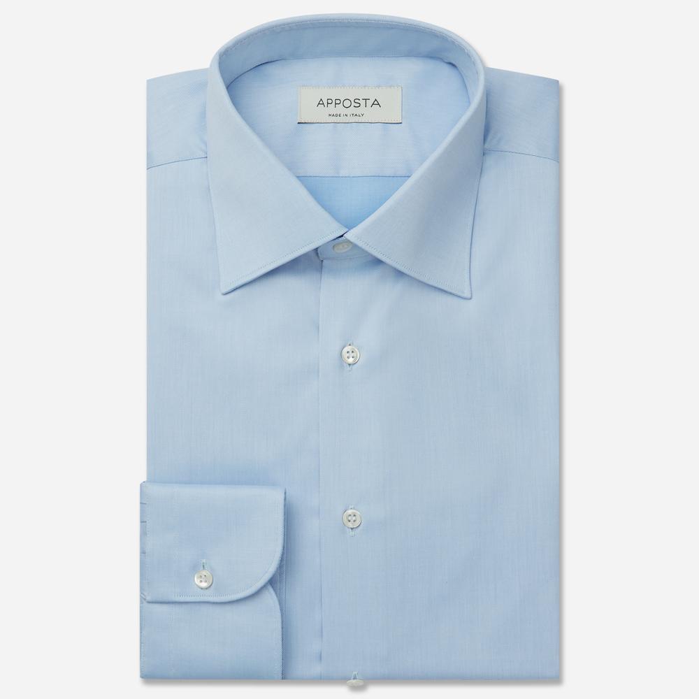 Shirt  solid  light blue easy-iron cotton twill, collar style  formal straight point collar - Product image