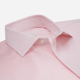 Shirt  solid  pink cotton poplin double twisted, collar style  semi-spread collar - Image 2