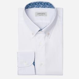 Shirt  solid  white easy-iron cotton twill, collar style  small button-down collar - Image 1