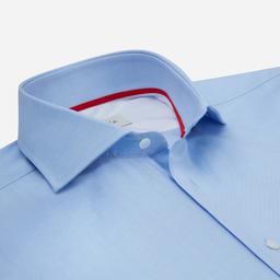 Shirt  solid  light blue cotton oxford, collar style  lower spread collar - Image 2