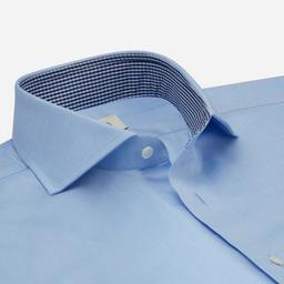 Shirt  solid  light blue cotton oxford, collar style  lower spread collar - Image 2