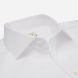Shirt  solid  white cotton oxford, collar style  semi-spread collar - Image 2