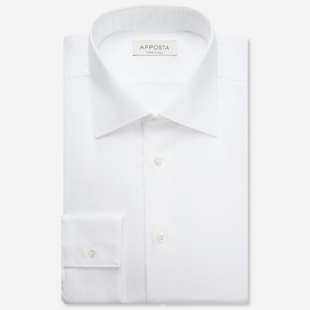 Shirt  solid  white easy-iron cotton poplin, collar style  semi-spread collar - Product image