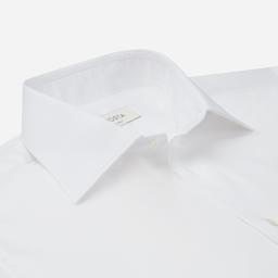 Shirt  solid  white easy-iron cotton poplin, collar style  semi-spread collar - Image 2