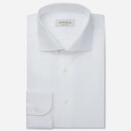 Shirt  textures  white cotton textured double twisted, collar style  lower spread collar - Image 1