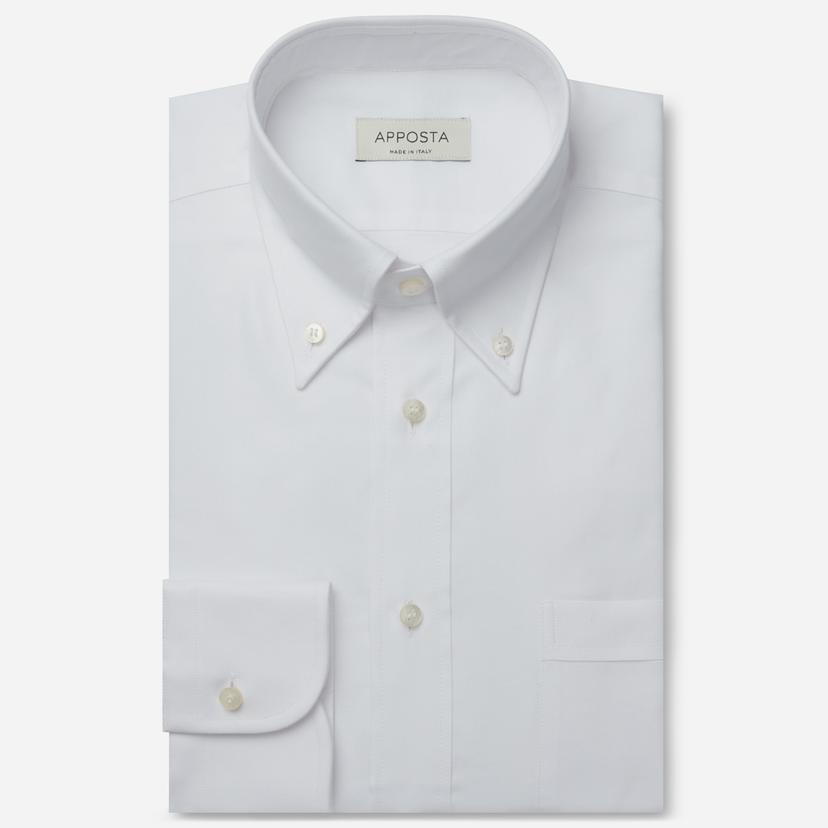 Shirt  solid  white cotton oxford supima cotton, collar style  button-down collar - Product image