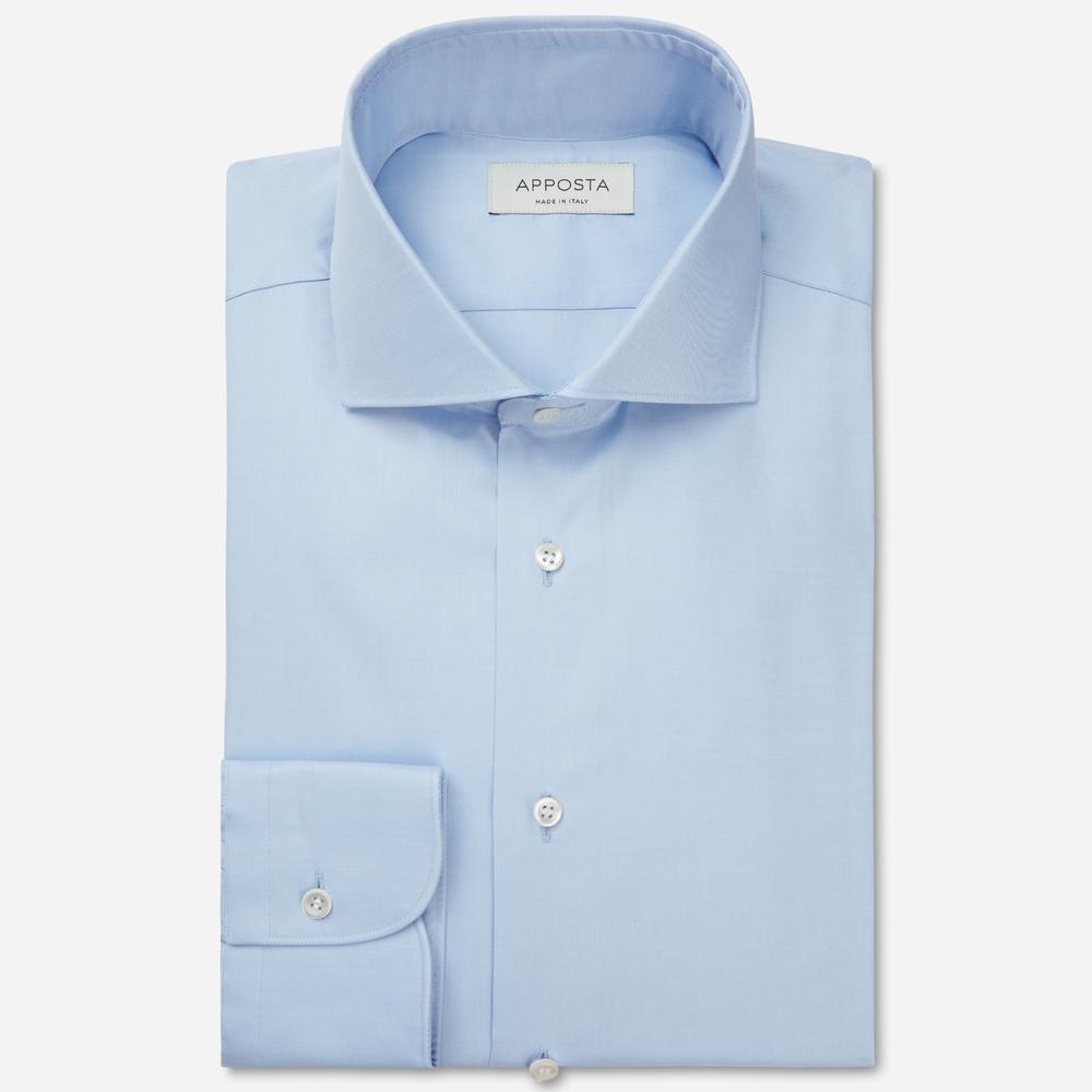 Shirt  solid  light blue cotton pinpoint oxford, collar style  formal straight point collar - Product image