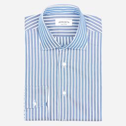 Shirt  striped  light blue cotton oxford, collar style  semi-spread collar - Image 1