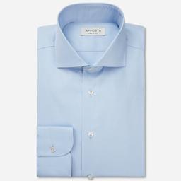 Shirt  solid  light blue cotton twill double twisted, collar style  lower spread collar - Image 1