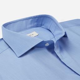 Shirt  solid  light blue easy-iron cotton poplin, collar style  lower spread collar - Image 2