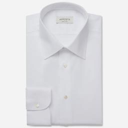 Shirt  solid  white easy-iron cotton twill, collar style  low straight point collar - Image 1