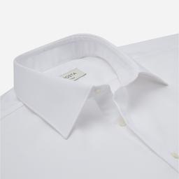 Shirt  solid  white easy-iron cotton twill, collar style  low straight point collar - Image 2