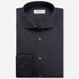 Shirt  solid  black easy-iron cotton poplin, collar style  lower spread collar - Image 1
