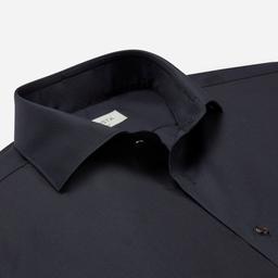 Shirt  solid  black easy-iron cotton poplin, collar style  lower spread collar - Image 2