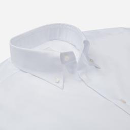 Shirt  solid  white easy-iron cotton dobby, collar style  button-down collar - Image 2
