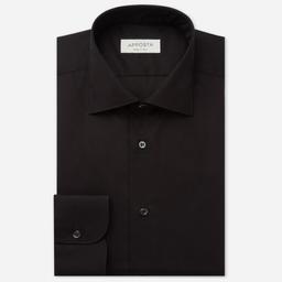 Shirt  solid  black easy-iron cotton poplin, collar style  semi-spread collar - Image 1