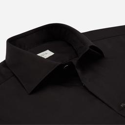 Shirt  solid  black easy-iron cotton poplin, collar style  semi-spread collar - Image 2