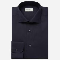 Shirt  solid  navy blue stretch poplin, collar style  spread collar - Image 1