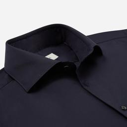 Shirt  solid  navy blue stretch poplin, collar style  spread collar - Image 2