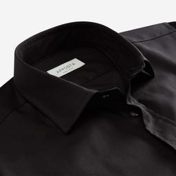 Shirt  solid  black coolmax cotton twill, collar style  updated straight point collar with short points - Image 2