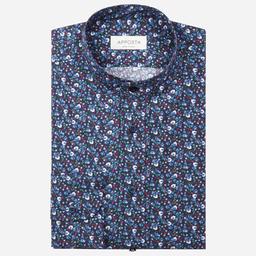 Shirt  floral  multi cotton poplin, collar style  band collar - Image 1