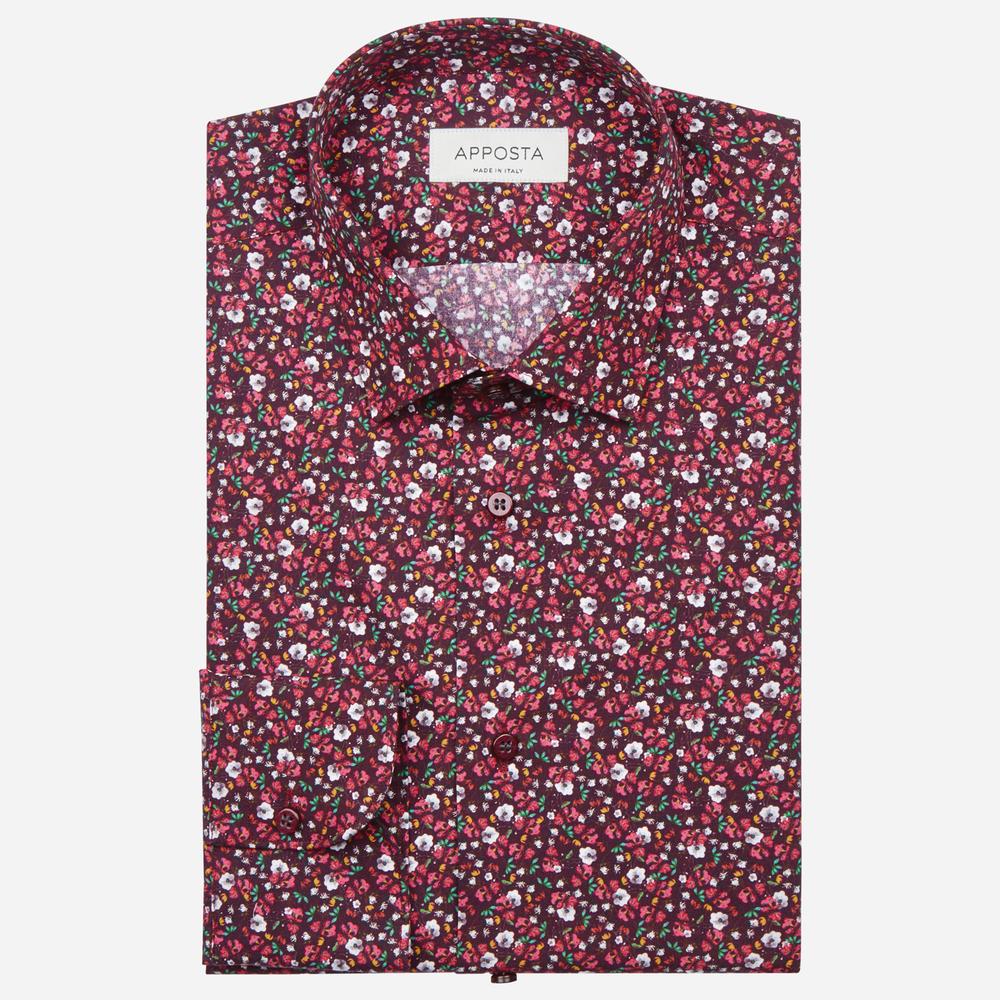 Shirt  floral  multi cotton poplin, collar style  updated straight point collar with short points - Product image
