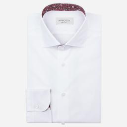 Shirt  solid  white cotton poplin double twisted, collar style  updated spread collar with short points - Image 1