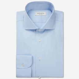 Shirt  solid  light blue stretch cotton twill, collar style  lower spread collar - Image 1