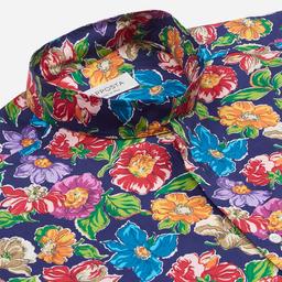 Shirt  floral  multi cotton poplin, collar style  band collar without button - Image 2