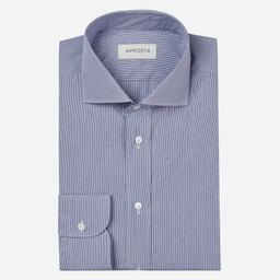 Shirt  striped  light blue cotton fil-&#224;-fil, collar style  lower spread collar - Image 1