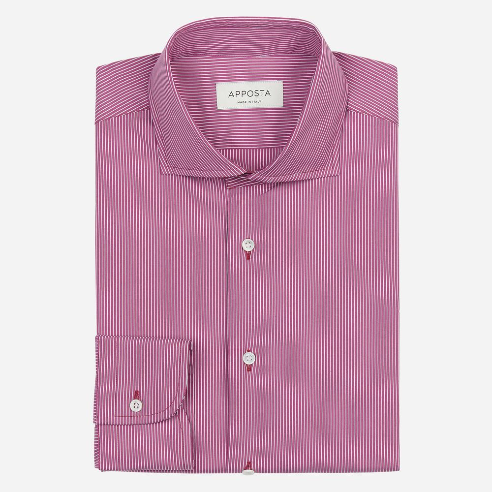 Shirt  striped  violet stretch poplin, collar style  cutaway collar
