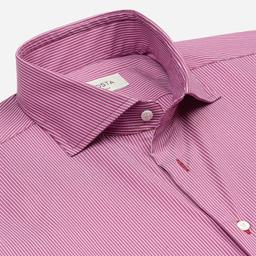 Shirt  striped  violet stretch poplin, collar style  cutaway collar - Image 2