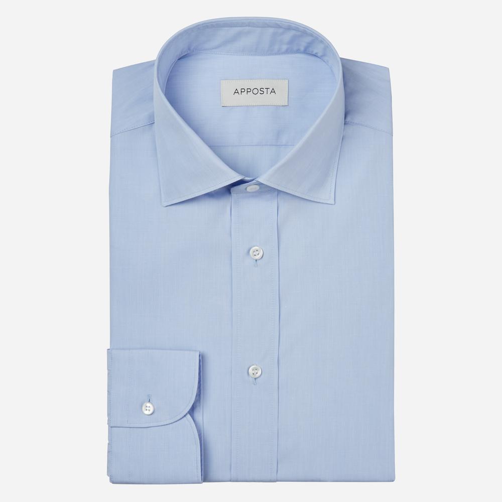 Shirt  solid  light blue cotton fil-&#224;-fil double twisted, collar style  semi-spread collar