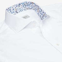 Shirt  solid  white cotton poplin, collar style  lower spread collar - Image 2