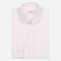 Shirt  striped  pink cotton fil-&#224;-fil double twisted, collar style  lower spread collar - Image 1