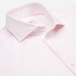 Shirt  striped  pink cotton fil-&#224;-fil double twisted, collar style  lower spread collar - Image 2