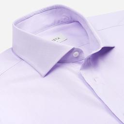 Shirt  solid  violet cotton zephyr, collar style  updated spread collar with short points - Image 2
