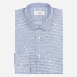 Shirt  polka dot  light blue cotton poplin, collar style  updated straight point collar with short points - Image 1