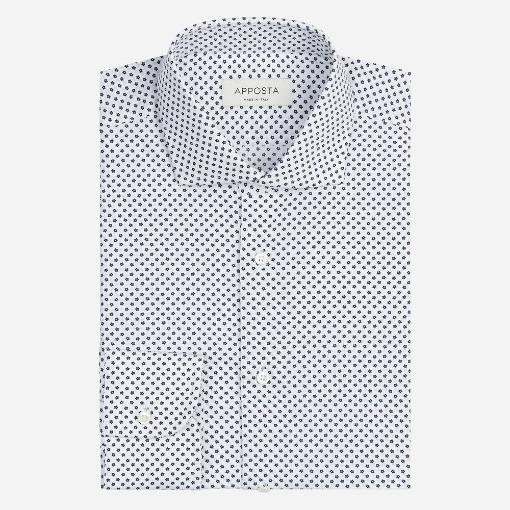 Shirt  patterned designs  white cotton plain, collar style  updated spread collar with short points - Product image