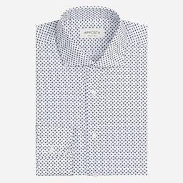 Shirt  patterned designs  white cotton plain, collar style  updated spread collar with short points - Image 1