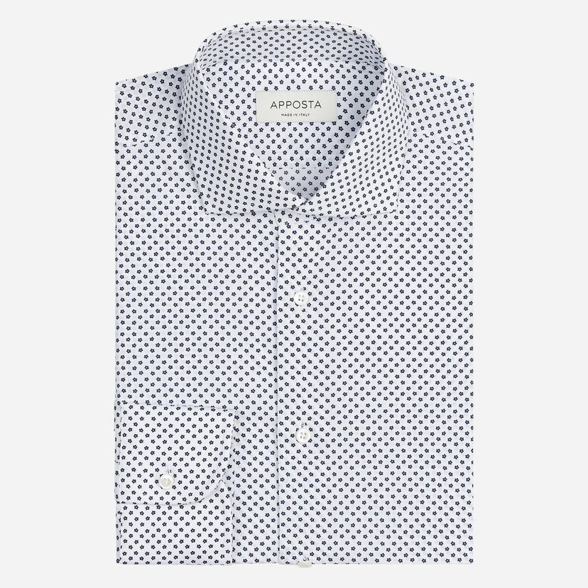 Shirt  patterned designs  white cotton plain, collar style  updated spread collar with short points - Product image