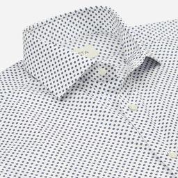 Shirt  patterned designs  white cotton plain, collar style  updated spread collar with short points - Image 2