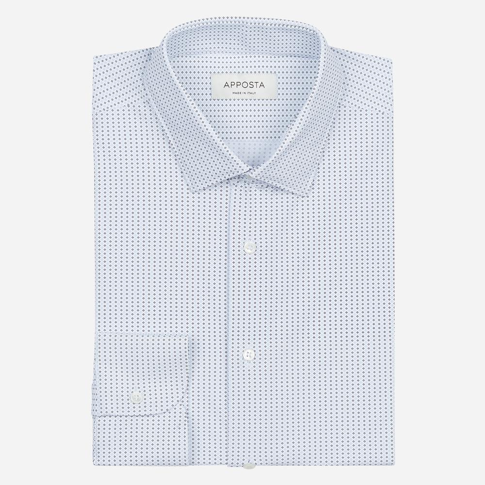 Shirt  textures  navy blue 4-way stretch poplin double twisted sensitive, collar style  updated straight point collar with short points - Product image