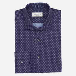 Shirt  textures  navy blue 4-way stretch poplin double twisted sensitive, collar style  updated spread collar with short points - Image 1