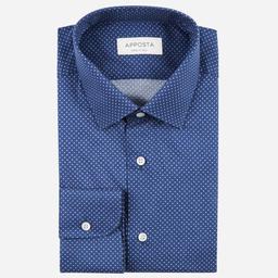 Shirt  polka dot  navy blue flannel twill, collar style  updated straight point collar with short points - Image 1