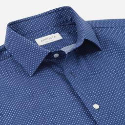 Shirt  polka dot  navy blue flannel twill, collar style  updated straight point collar with short points - Image 2