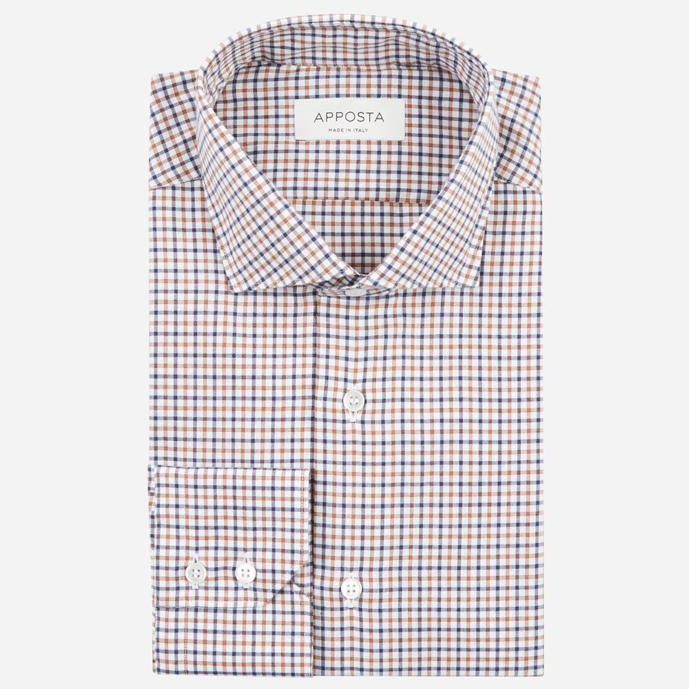 Shirt  big check  multi flannel twill, collar style  updated spread collar with short points
