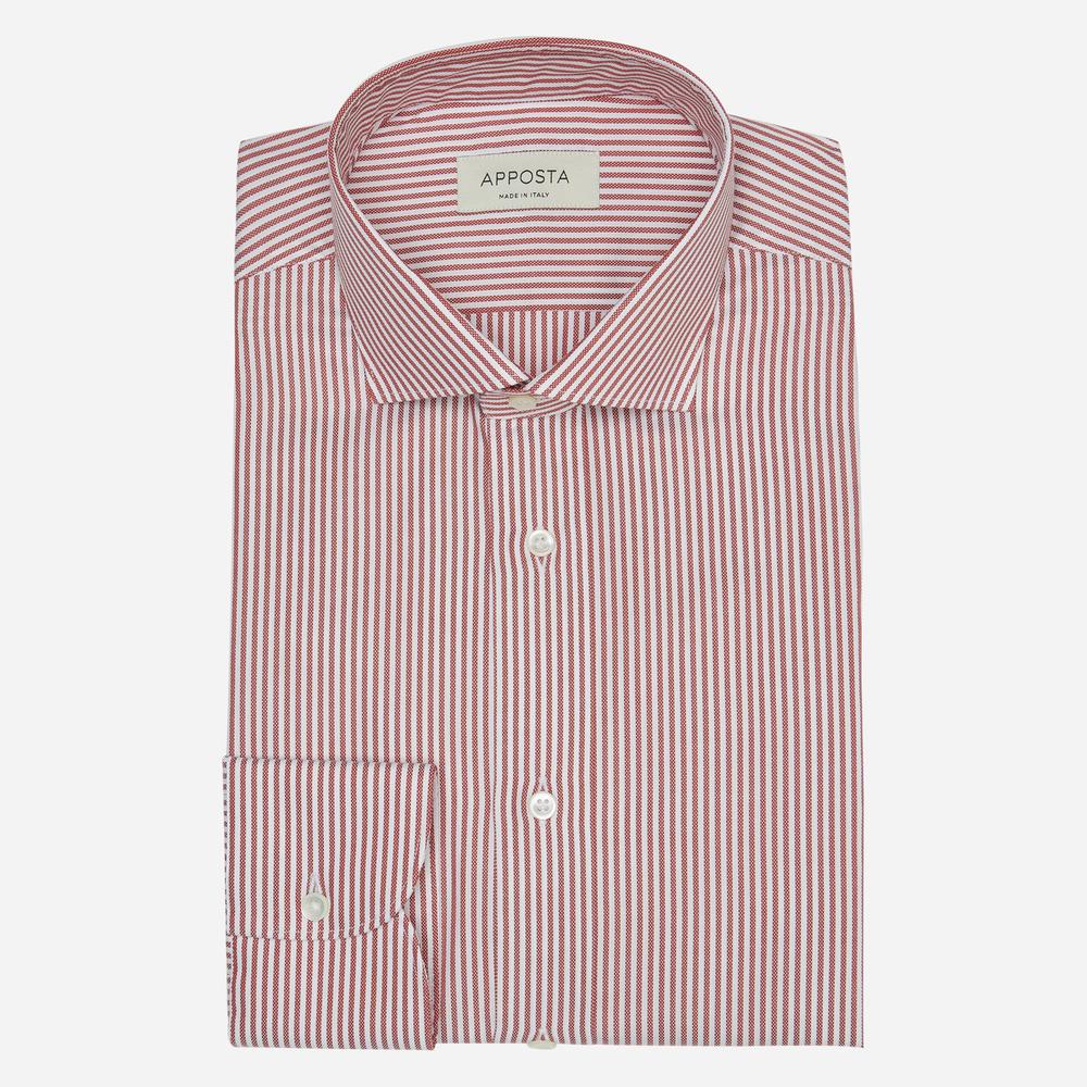 Shirt  striped  red cotton pinpoint oxford double twisted, collar style  updated spread collar with short points - Product image